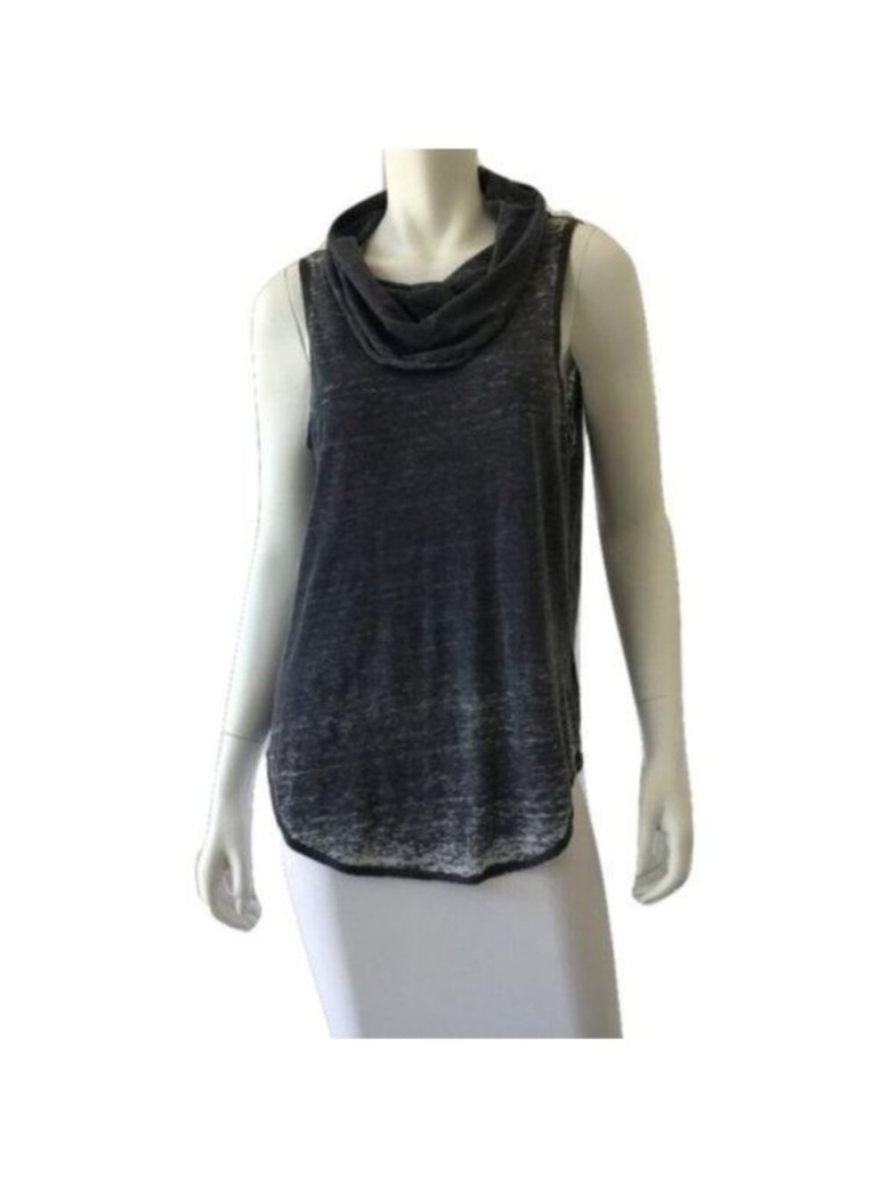 Chaser Cowl Neck Sleeveless Top Space Dye Blue V-Back Lightweight